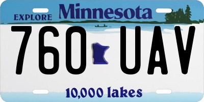 MN license plate 760UAV