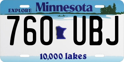 MN license plate 760UBJ