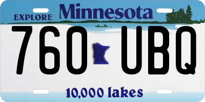 MN license plate 760UBQ