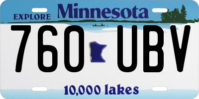 MN license plate 760UBV