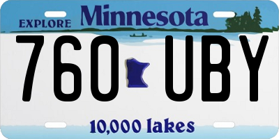 MN license plate 760UBY