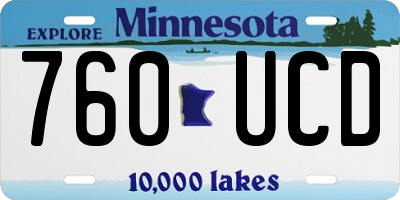 MN license plate 760UCD