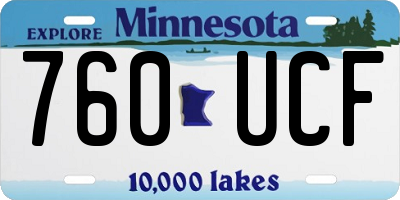 MN license plate 760UCF