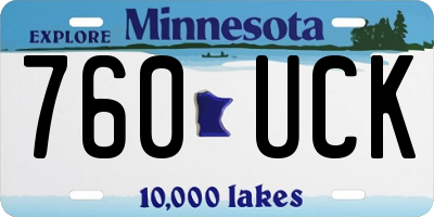 MN license plate 760UCK