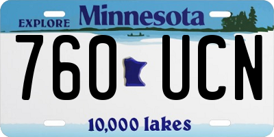 MN license plate 760UCN