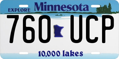 MN license plate 760UCP
