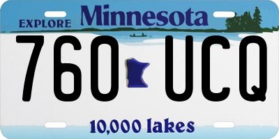 MN license plate 760UCQ