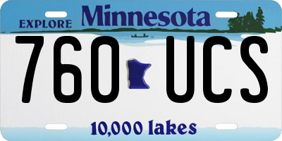 MN license plate 760UCS