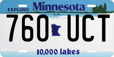 MN license plate 760UCT