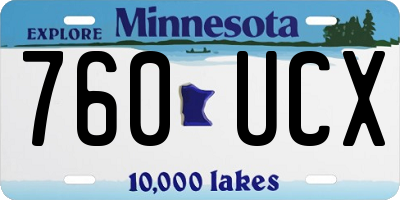 MN license plate 760UCX