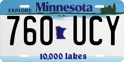 MN license plate 760UCY