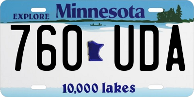 MN license plate 760UDA