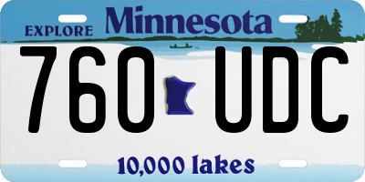 MN license plate 760UDC