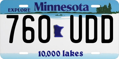 MN license plate 760UDD