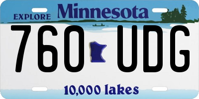 MN license plate 760UDG