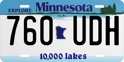 MN license plate 760UDH