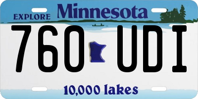 MN license plate 760UDI
