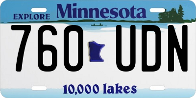MN license plate 760UDN