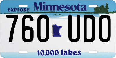 MN license plate 760UDO