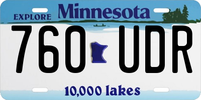 MN license plate 760UDR