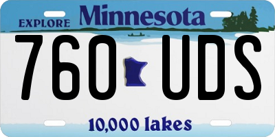 MN license plate 760UDS