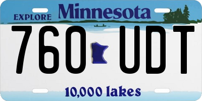MN license plate 760UDT