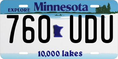 MN license plate 760UDU