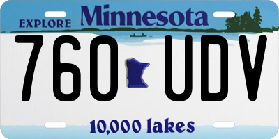 MN license plate 760UDV