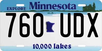 MN license plate 760UDX