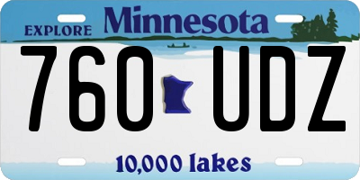 MN license plate 760UDZ