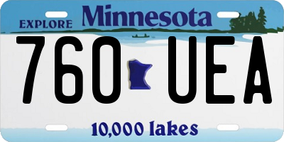 MN license plate 760UEA