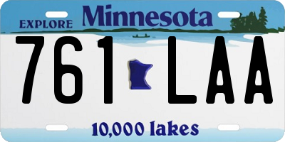 MN license plate 761LAA