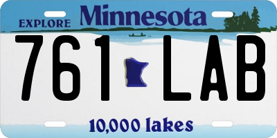 MN license plate 761LAB