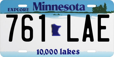 MN license plate 761LAE