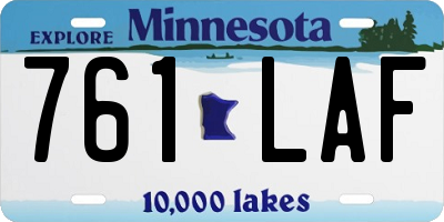 MN license plate 761LAF