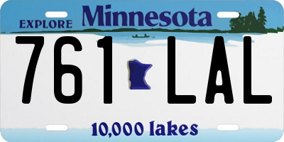 MN license plate 761LAL