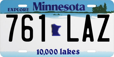 MN license plate 761LAZ