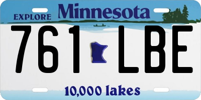 MN license plate 761LBE