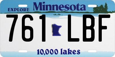 MN license plate 761LBF