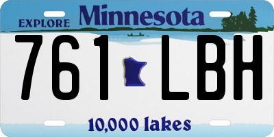 MN license plate 761LBH