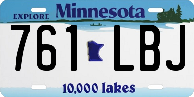 MN license plate 761LBJ