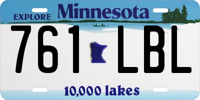 MN license plate 761LBL