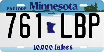 MN license plate 761LBP