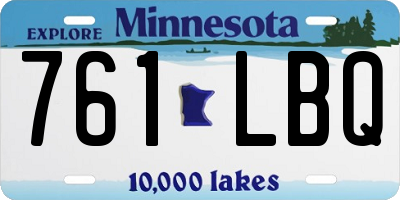 MN license plate 761LBQ