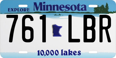MN license plate 761LBR