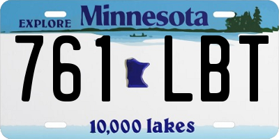 MN license plate 761LBT