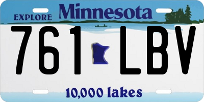 MN license plate 761LBV