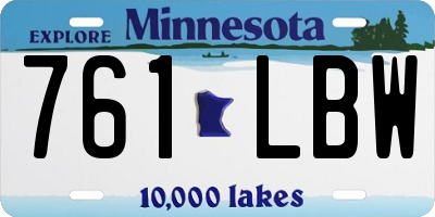 MN license plate 761LBW