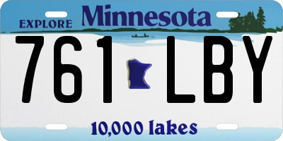 MN license plate 761LBY
