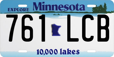 MN license plate 761LCB
